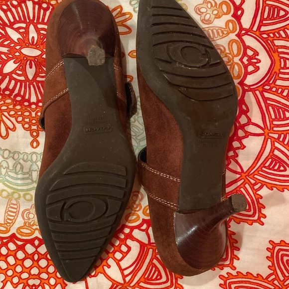 COACH Brown Suede Heels Made in Italy. - Picture 8 of 9